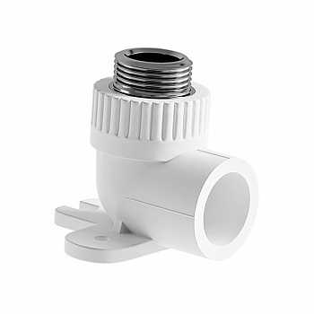 Отвод SLT AQUA PP-R с креплением комбинированный НР